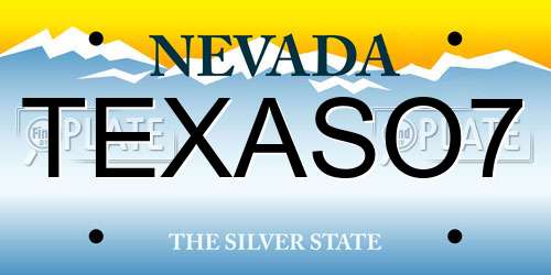 TEXASO7 Nevada License Plate