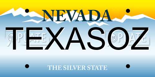 TEXASOZ Nevada License Plate