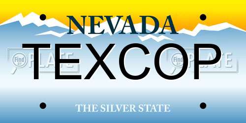 TEXCOP Nevada License Plate