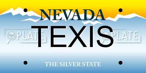 TEXIS Nevada License Plate