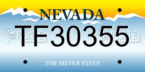 TF30355 Nevada License Plate