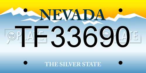 TF33690 Nevada License Plate
