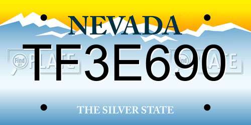 TF3E690 Nevada License Plate