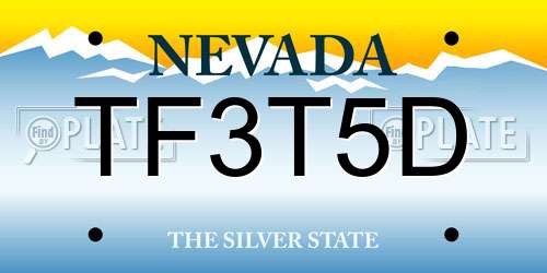 TF3T5D Nevada License Plate