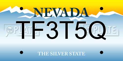 TF3T5Q Nevada License Plate