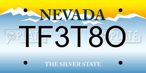 TF3T8O Nevada License Plate