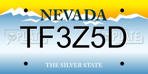 TF3Z5D Nevada License Plate