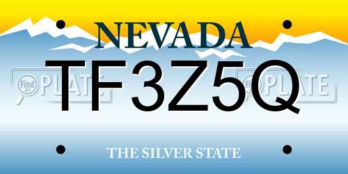 TF3Z5Q Nevada License Plate