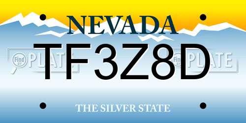 TF3Z8D Nevada License Plate
