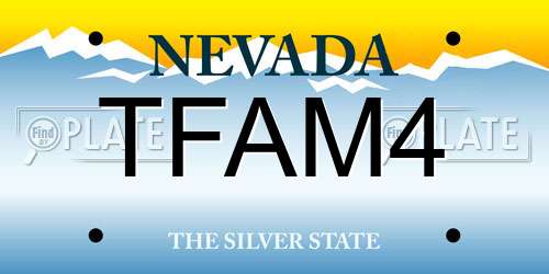 TFAM4 Nevada License Plate