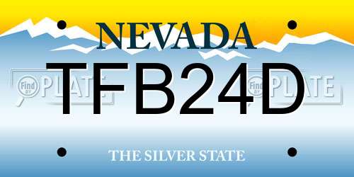 TFB24D Nevada License Plate