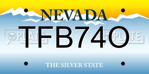 TFB74O Nevada License Plate