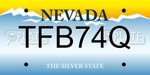 TFB74Q Nevada License Plate