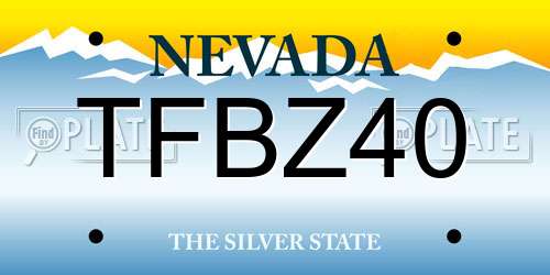 TFBZ40 Nevada License Plate