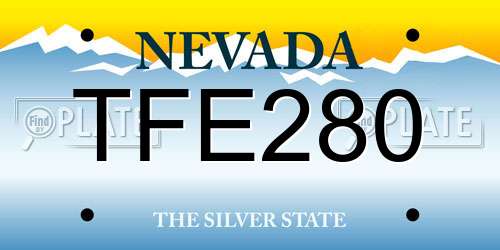 TFE280 Nevada License Plate