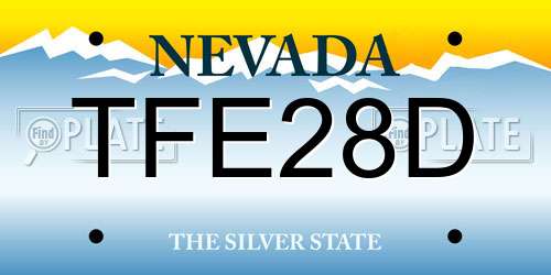 TFE28D Nevada License Plate