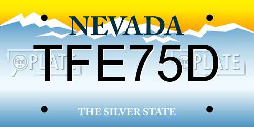 TFE75D Nevada License Plate