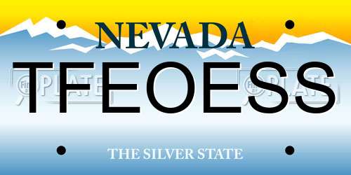 TFEOESS Nevada License Plate