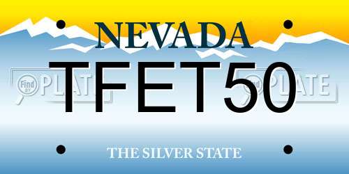 TFET50 Nevada License Plate