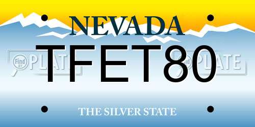TFET80 Nevada License Plate