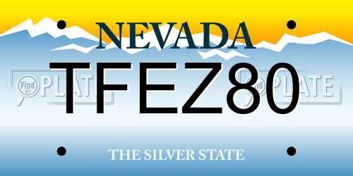 TFEZ80 Nevada License Plate