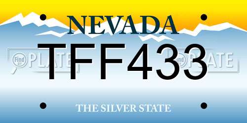TFF433 Nevada License Plate