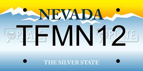 TFMN12 Nevada License Plate