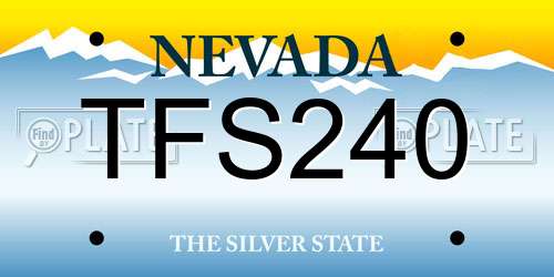 TFS240 Nevada License Plate