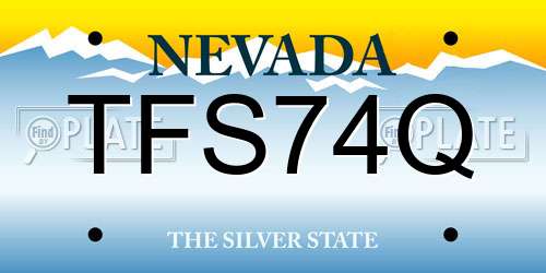 TFS74Q Nevada License Plate