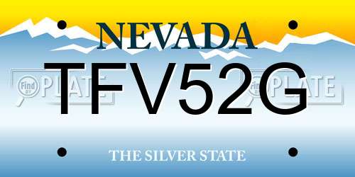TFV52G Nevada License Plate