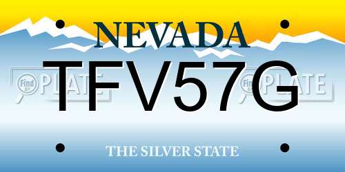 TFV57G Nevada License Plate
