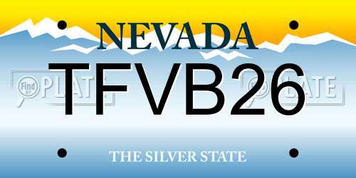 TFVB26 Nevada License Plate