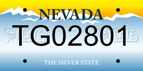 TG02801 Nevada License Plate