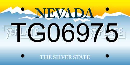 TG06975 Nevada License Plate