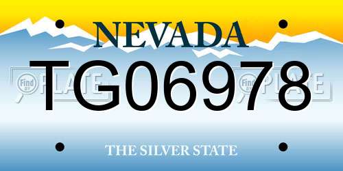 TG06978 Nevada License Plate