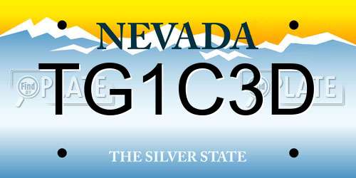 TG1C3D Nevada License Plate