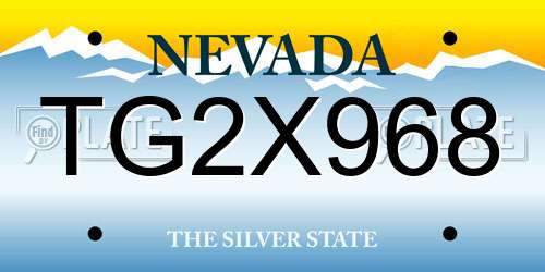 TG2X968 Nevada License Plate