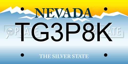 TG3P8K Nevada License Plate