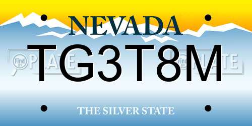 TG3T8M Nevada License Plate