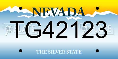 TG42123 Nevada License Plate