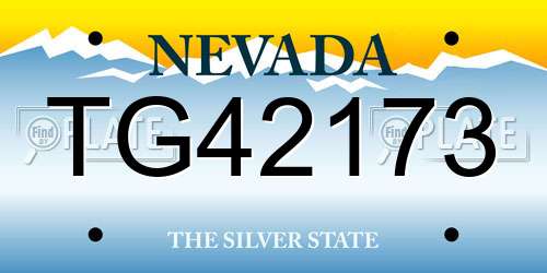 TG42173 Nevada License Plate