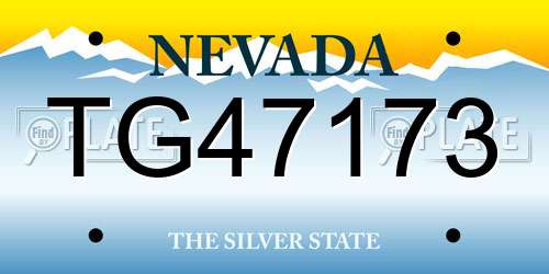 TG47173 Nevada License Plate