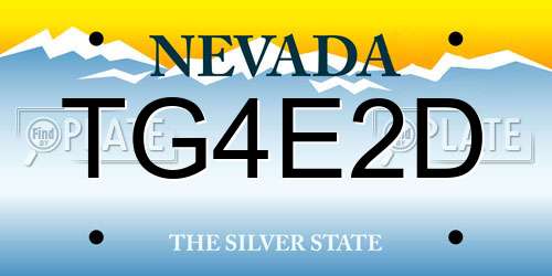 TG4E2D Nevada License Plate