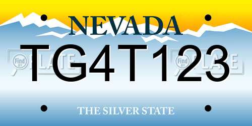 TG4T123 Nevada License Plate