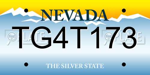 TG4T173 Nevada License Plate