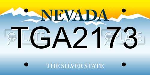 TGA2173 Nevada License Plate