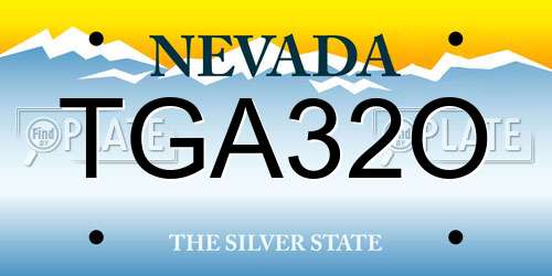 TGA32O Nevada License Plate