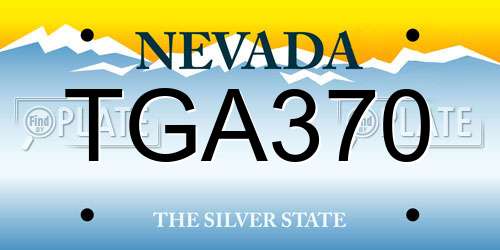 TGA370 Nevada License Plate