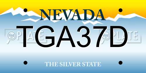 TGA37D Nevada License Plate