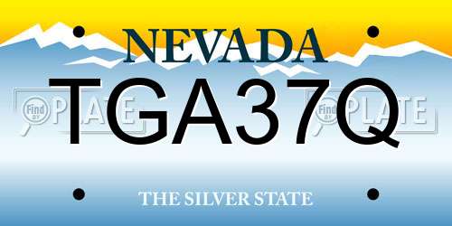 TGA37Q Nevada License Plate